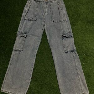 Denim Cargo Pants